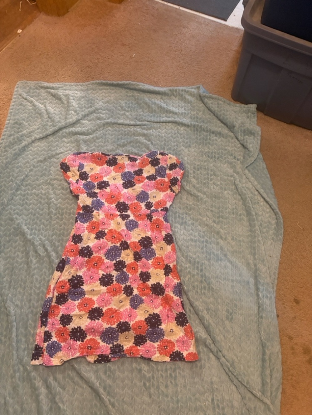 Boden Floral Pointelle Knee Length Cotton Scoop Neck Dress - Picture 3 of 7